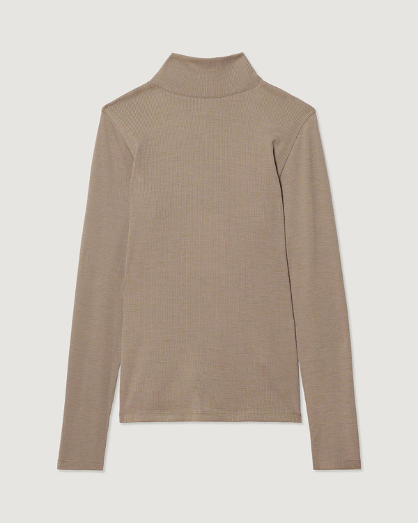Ribbed Merino Turtleneck 01 - Morel