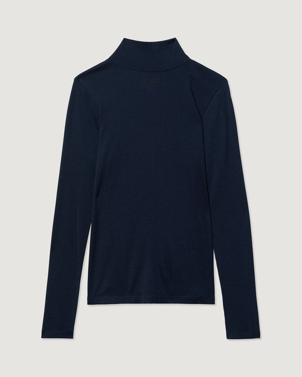 Ribbed Merino Turtleneck 02 - Woad