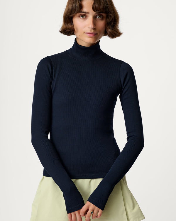 Ribbed Merino Turtleneck 02 - Woad