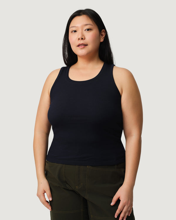 Ribbed Merino Tank 01 - Woad