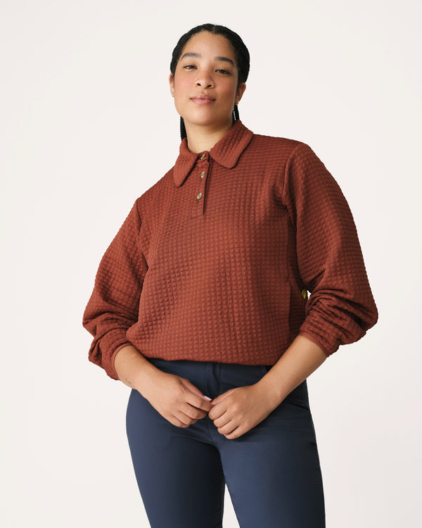 Midlayer 01 - Award-Winning Women’s Fleece Pullover - Redwood