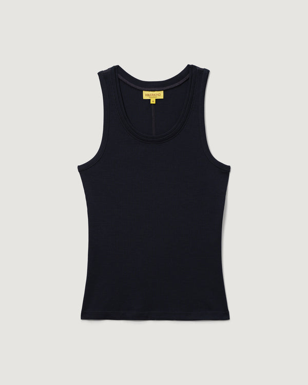 Ribbed Merino Tank 01 - Woad