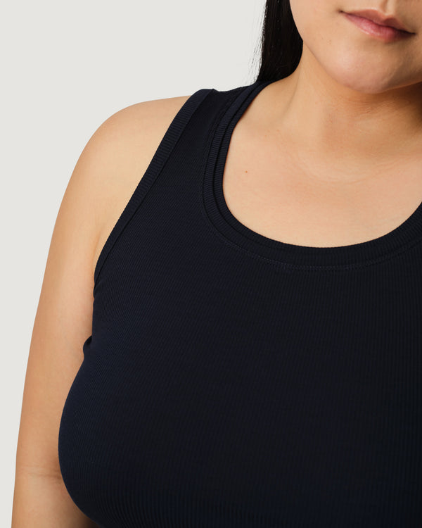 Ribbed Merino Tank 01 - Woad