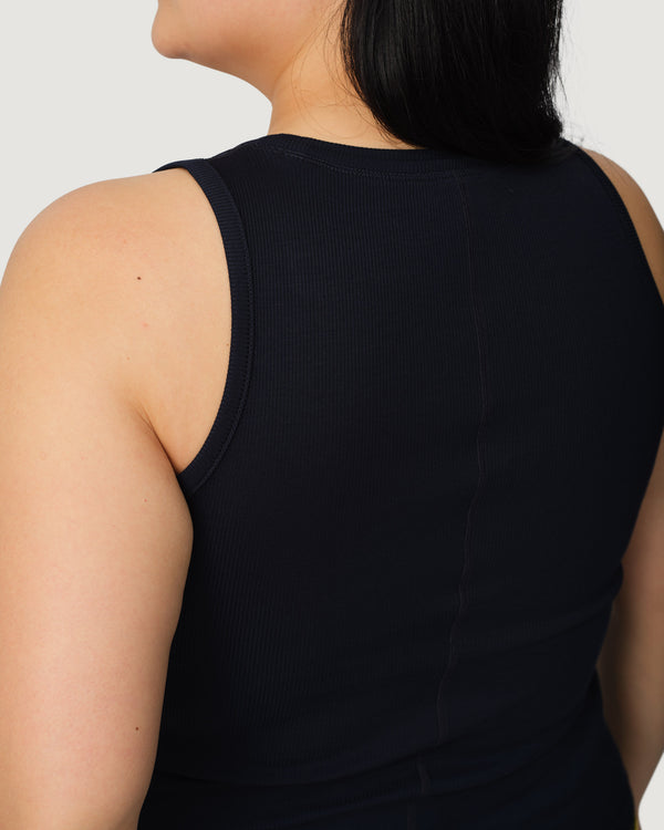 Ribbed Merino Tank 01 - Woad