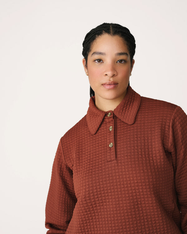 Midlayer 01 - Award-Winning Women’s Fleece Pullover - Redwood