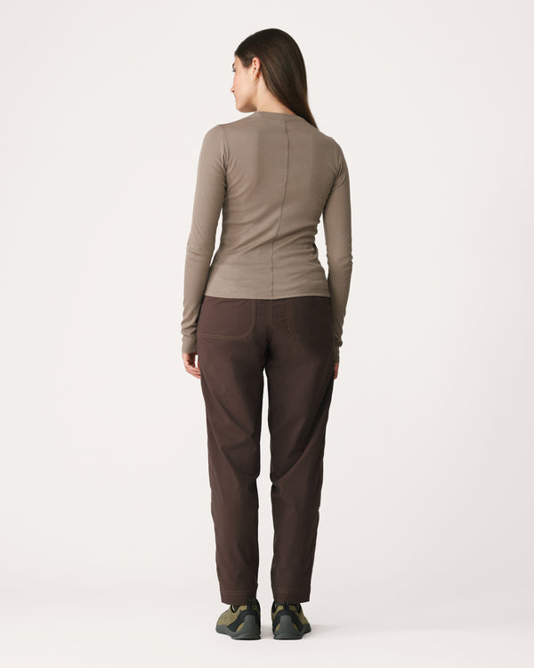 Ribbed Merino Long Sleeve Tee 01 - Morel