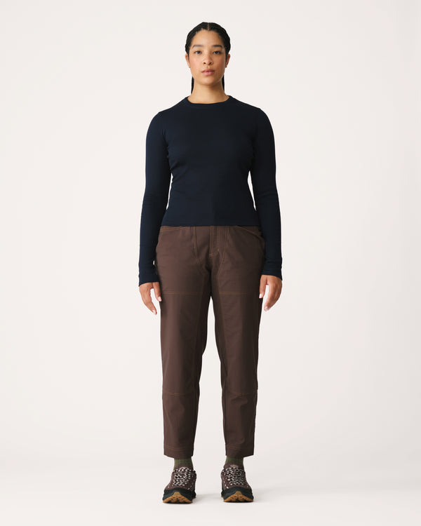 Ribbed Merino Long Sleeve Tee 01 - Woad