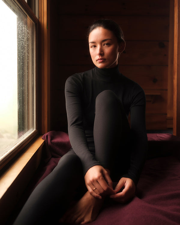 Ribbed Merino Base Leggings - Basalt