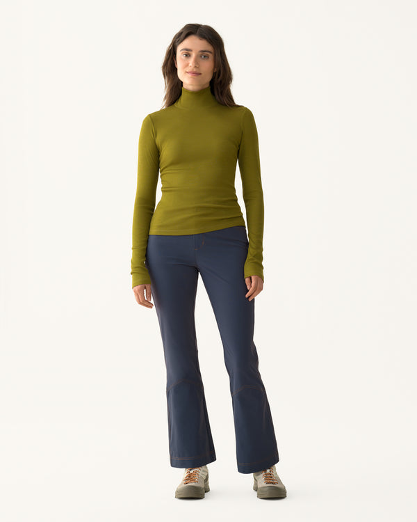 Ribbed Merino Turtleneck - Verdant