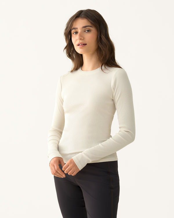 Ribbed Merino Long Sleeve Tee 01 - Betula
