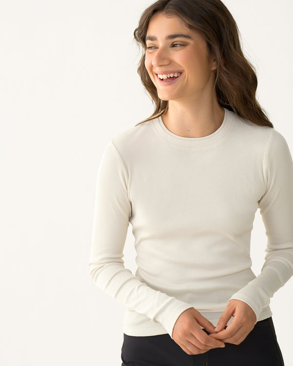 Ribbed Merino Long Sleeve Tee 01 - Betula