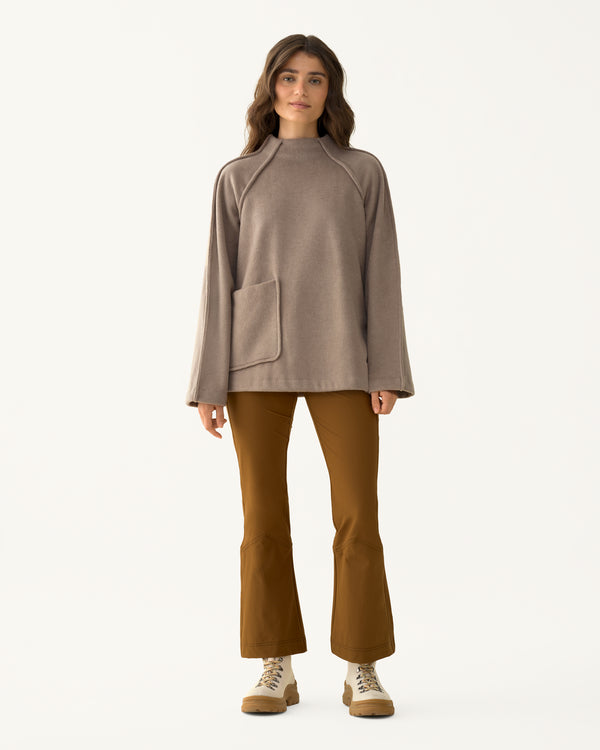 Mock Neck Pile Fleece - Moraine