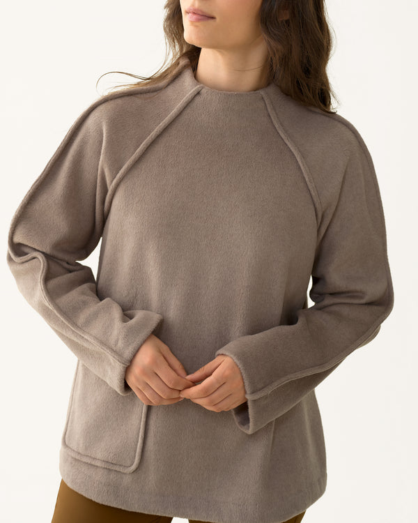 Mock Neck Pile Fleece - Moraine