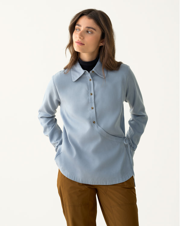 Front Field Flannel Shirt - Bluet