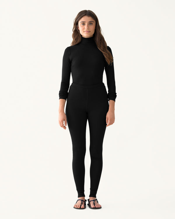 Ribbed Merino Base Leggings - Basalt