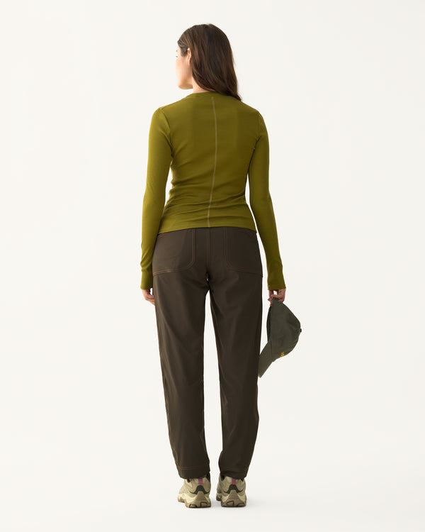 Ribbed Merino Long Sleeve Tee - Verdant
