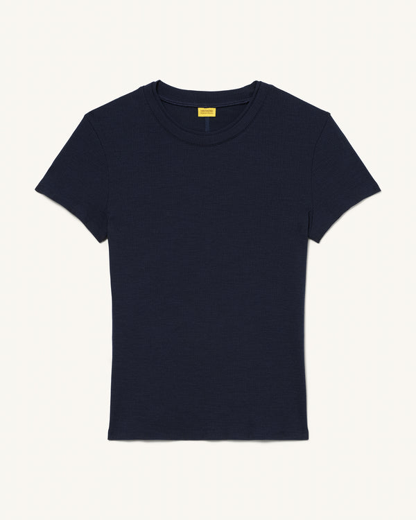 Ribbed Merino T-Shirt - Woad