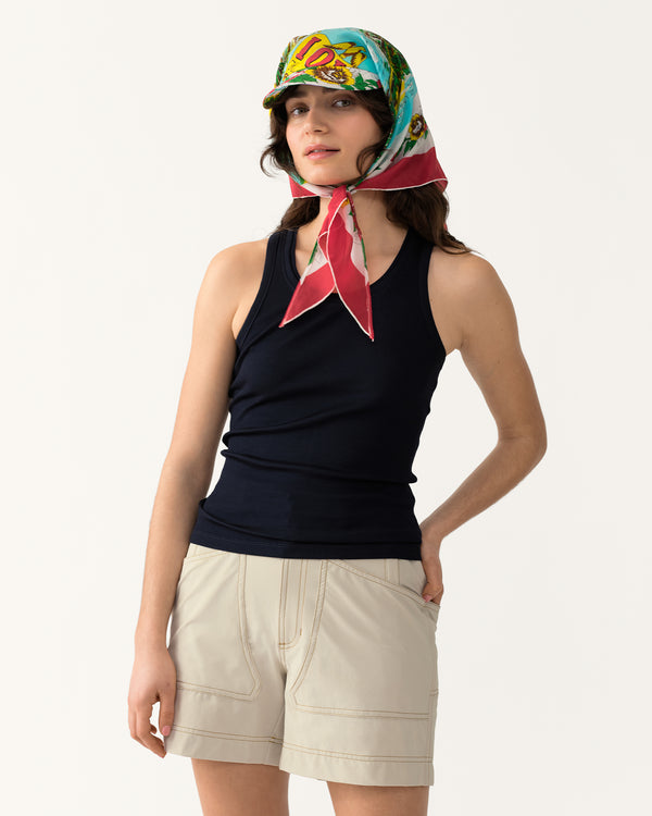 Ribbed Merino Tank 01 - Woad