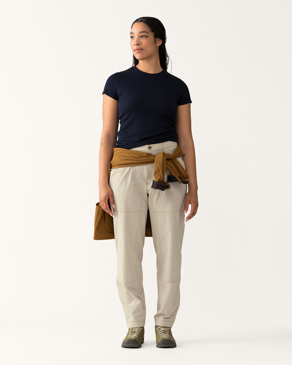 Ribbed Merino T-Shirt - Woad