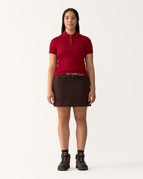 Ribbed Merino Polo - Luxurious, Durable Hiking Shirt - Rowan