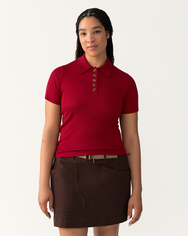 Ribbed Merino Polo - Luxurious, Durable Hiking Shirt - Rowan