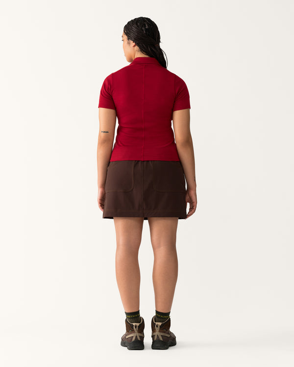 Ribbed Merino Polo - Luxurious, Durable Hiking Shirt - Rowan
