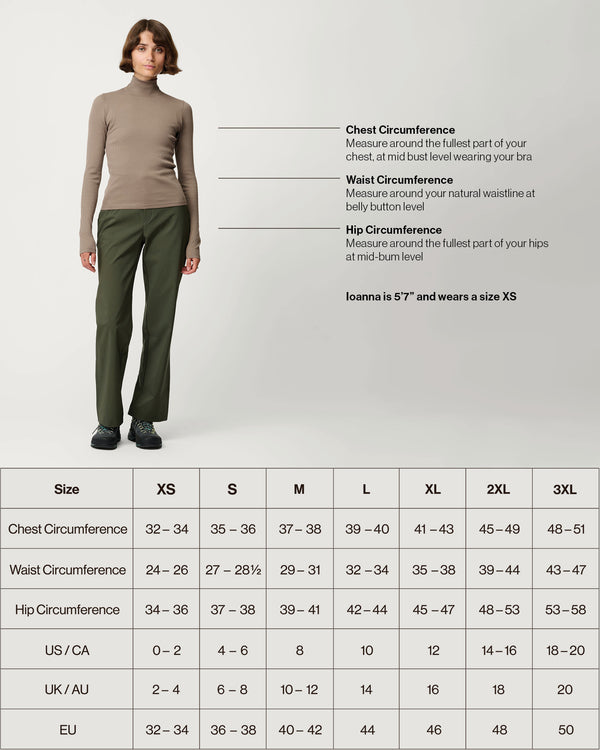 Ribbed Merino Turtleneck 01 - Warm, Durable Hiking Shirt - Morel